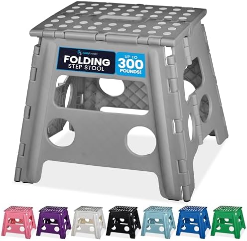 Handy Laundry Folding Step Stool 13 Inch, Grey, Non-Slip Holds 300 lbs by Handy+Laundry