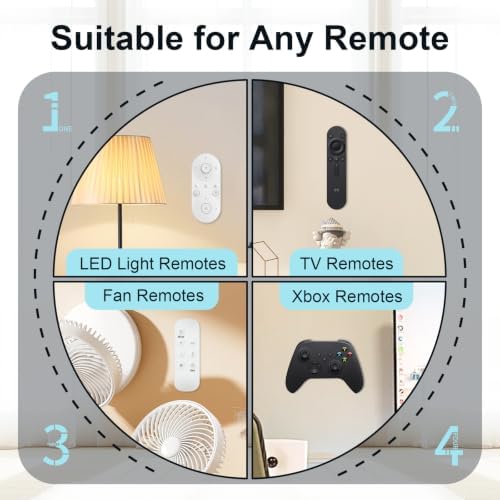Magnetic Silicone Remote Control Holder Wall Mount for TV Fan 6 Pack Black - Image 6