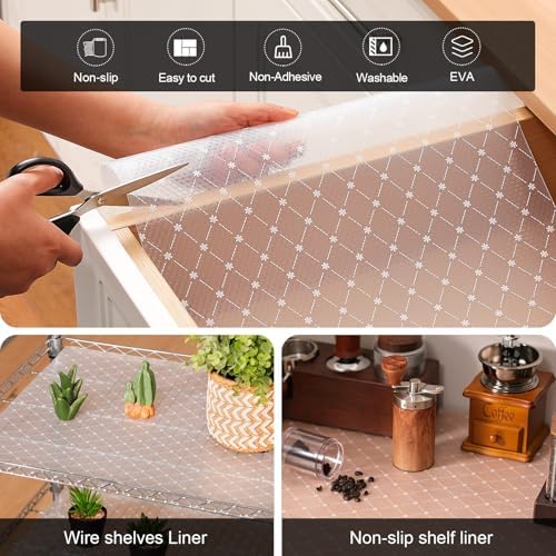 Cooyes Shelf Liner Non-Adhesive EVA Cabinet & Drawer Liner 24" x 120" - Image 4