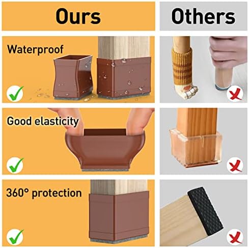 1" x 1.5" Rectangle Chair Leg Floor Protectors for Hardwood Floors. - Image 6