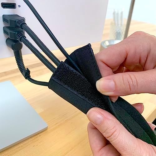 Wrap-It Storage Hook and Loop Cable Sleeve, Black, 48", 2-Pack - Image 4