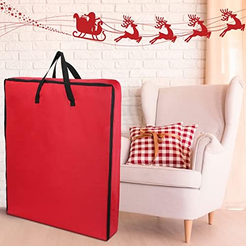 Oudain Pop up Christmas Tree Storage Bag Large, 34 x 34 x 4.7 Inch, Red - Image 7