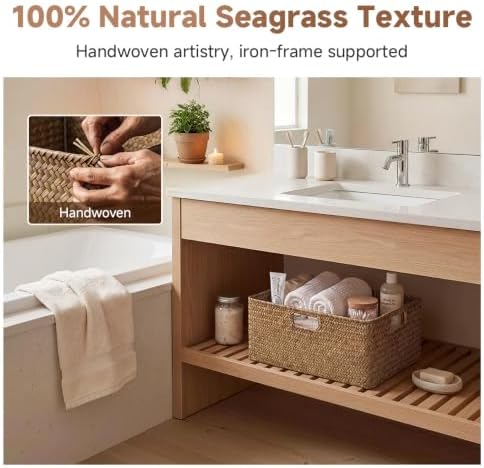StorageWorks Extra Large Wicker Baskets for Organizing, Seagrass Baskets - Image 5