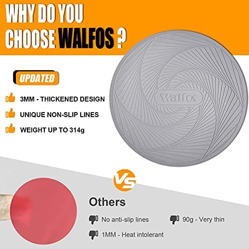 Walfos Silicone Microwave Mats, Heat Resistant Multi-Purpose Microwave Trivet Mat, Non-Slip Hot Pads, BPA Free Silicone Mats for Microwave, Oven, Hot Pan, Pot (Grey) - Image 4