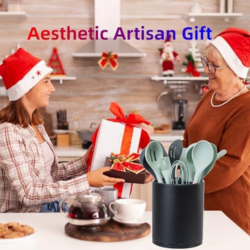 LIBODOUR Kitchen Utensil Holder,Extra Large 360°Rotating For Countertop - Image 3
