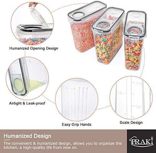 5PCS Large Cereal Containers Storage [4L/135.2 oz], Food Storage Containers - Image 6