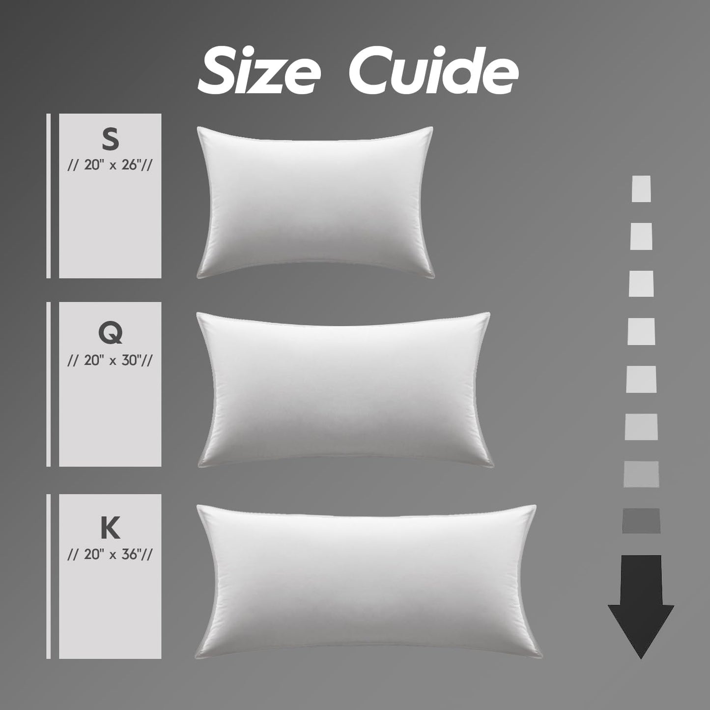 Globon Ultra Soft Down Pillow Standard Size Set of 2, All Down Filled Bed Pillow for Sleeping, 100% Cotton Shell 500 Thread Count, Soft Hotel Collection Down Feather Pillow 20" x 26"