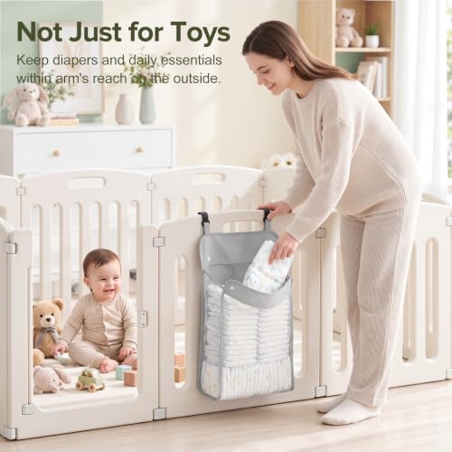 Playpen Toy Organizer, Stuffed Animal Storage & Hanging Diaper Organizer - Image 3