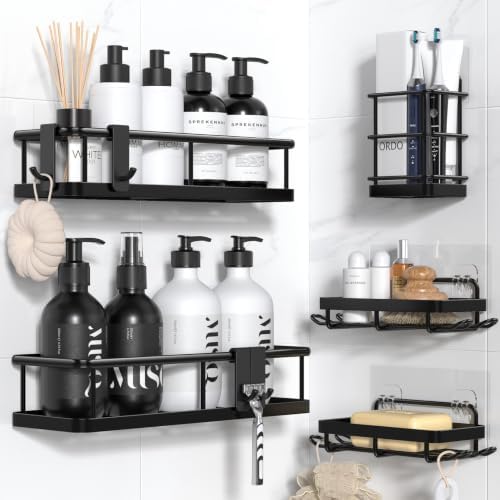 YASONIC Shower Caddy Adhesive, Rustproof Shower Organizer, Large Capacity Shower Shelves for Inside Shower, No Drilling Bathroom Organizers and Storage for Home Decor by YASONIC