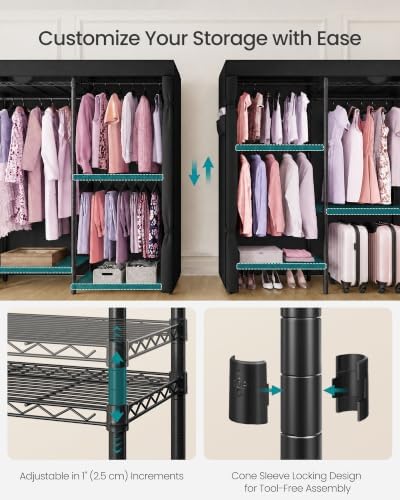 SONGMICS Closet Organizers and Storage, Clothes Rack with Shelves - Image 4