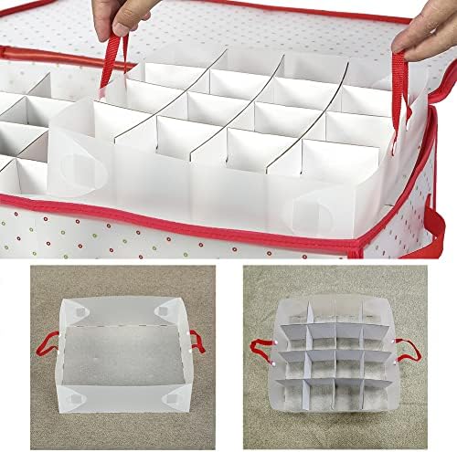 Sattiyrch Plastic Christmas Ornament Storage Box with Trays,Customizable Dividers, Dust-Proof Durable Ornament Organizer Holder,Christmas Storage Containers,Holds 128 x 3 inch Ornaments - Image 6