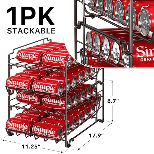 Simple Houseware Dual Row Front Loading Stackable Can Dispenser, Bronze - Image 2