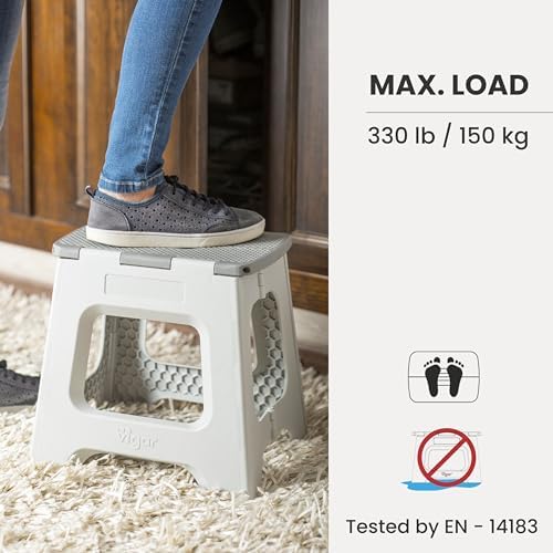 Vigar Compact Foldable Step Stool, 10-1/2-Inch, Gray - Image 5