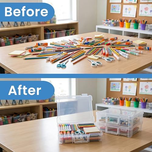 ArtBin 12 x 12 Craft Organizer with Handle, 3 Pack, Clear - Image 6