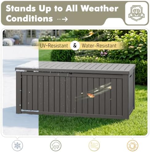 Outdoor Storage Box Waterproof, 220 Gallon Deck Box for Patio Storage - Image 4