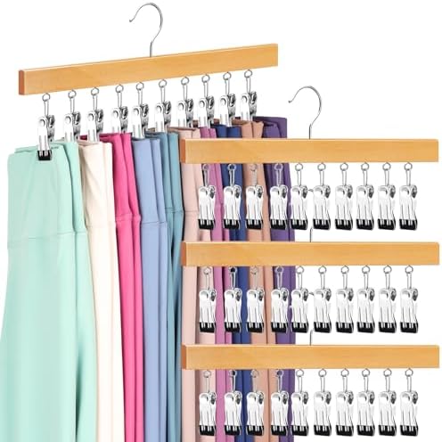 Legging Organizer for Closet, Pants Hangers with Clips by ORROENS