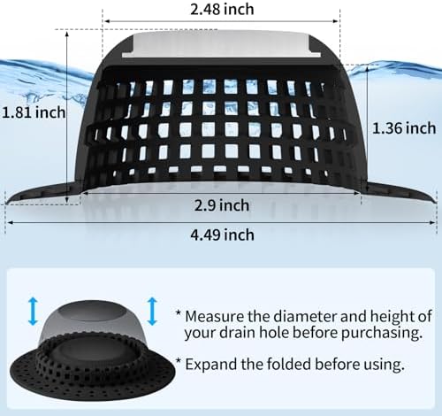 Aluvor Shower Drain Hair Catcher Bathtub Drain Cover Sink Drain Protector - Image 4