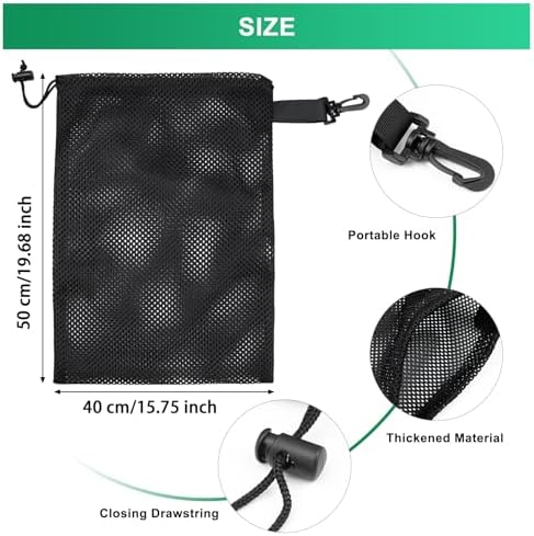 10 PCS With Clips Mesh Drawstring Bags(15.7x19.7in) - Image 2