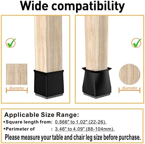 Square Chair Leg Protectors for Hardwood Floors. - Image 2