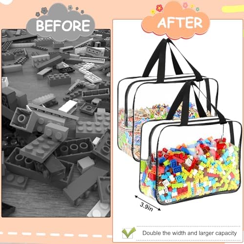 6 Packs Large Toy Storage Bags with Labels Reusable Clear Toy Organizer - Image 5