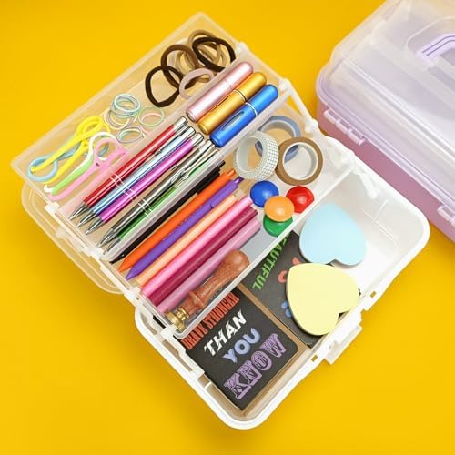 10Inch Tackle Box Organizer and Storage,Three-Layer Sewing Box With 2 Trays - Image 6