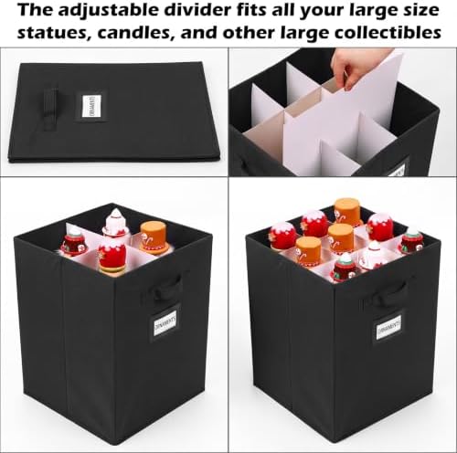 2 Packs Christmas Nutcracker Storage Box 16 Inch Hold 9 Nutcrackers Figurine Collectible Black Dividers for Holiday Decor Carolers Santa Figure Nut Cracker Ornaments - Image 4