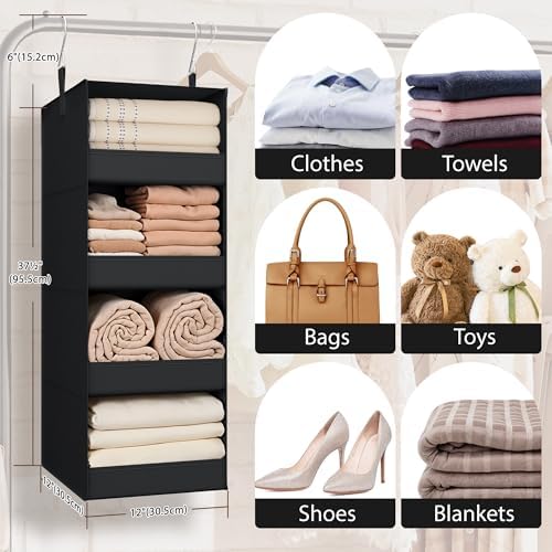 GRANNY SAYS 4-Shelf Hanging Organizer, Wall Mount, Fabric, 1-Pack - Image 5