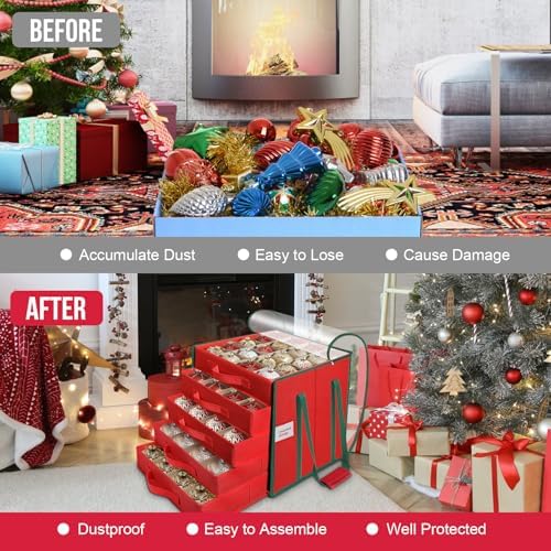 Christmas Ornament Storage Box,5 Tier Holds Up to 100-3” Holiday Décor - Image 3