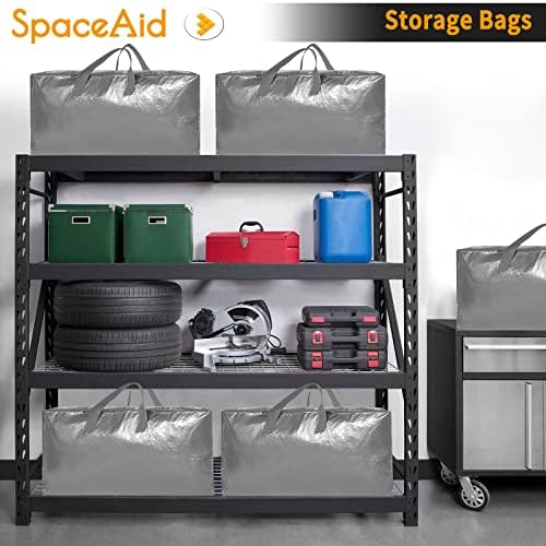 SpaceAid Heavy Duty Moving Bags, Extra Large Storage Totes W/Backpack Straps Strong Handles & Zippers, Alternative to Moving Boxes, Packing & Moving Supplies, Gley (8 Pack) - Image 7