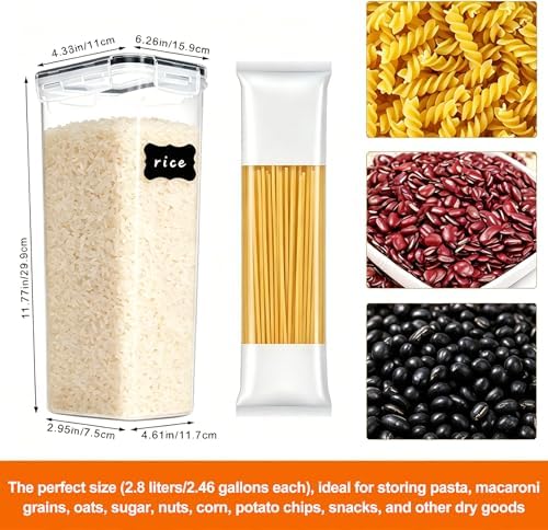 4pk 2.8L Airtight Containers, Clear Stackable Dry Food Storage - Image 2