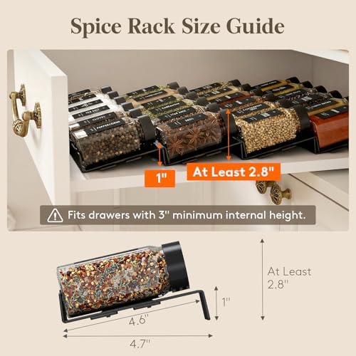Lifewit Spice Drawer Organizer, 36PCS Interlocking Spice Rack Drawer Insert - Image 3