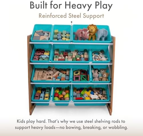 Humble Crew Kids Toy Organizer with 12 Bins, 4 Tier Storage for Playroom - Image 4