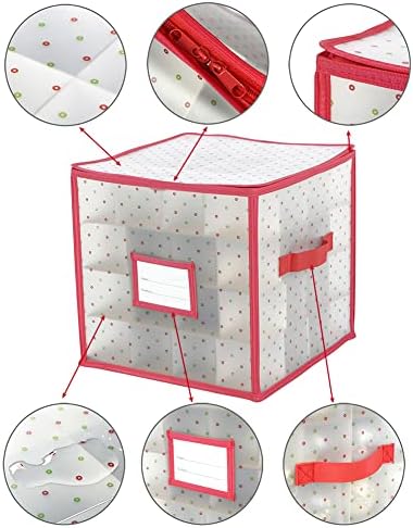 Sattiyrch Plastic Christmas Ornament Storage Box with Trays,Customizable Dividers,Dust-Proof Durable Ornament Organizer Holder,Christmas Storage Containers,Holds 64 x 3 inch Ornaments - Image 3