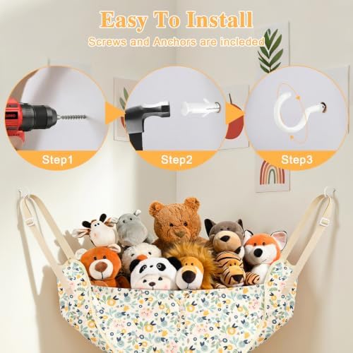 CERETIA Stuffed Animal Organizer, Toy Hammock Plush Holder Storage, Leaf - Image 5