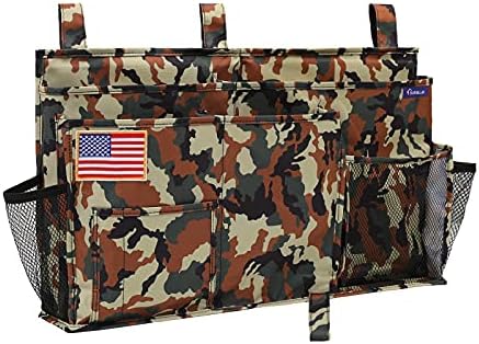 Surblue Bedside Caddy Hanging Organizer Storage Bag Pocket for Bunk, Hospital, College Dorm Rooms, Baby Bed Rails, Camp - 8 Pockets (Large, Jungle) by SURBLUE