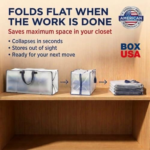 PACKING BAGS 4-Pack XL Moving Bags with Strong Handles & Zippers, Clear - Image 6