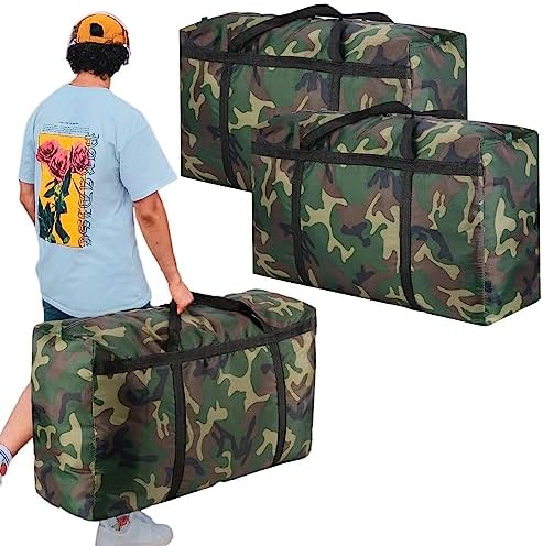 2-Pack Camo 26 Gal Extra Large Foldable Duffle Bags by LINNTEAU