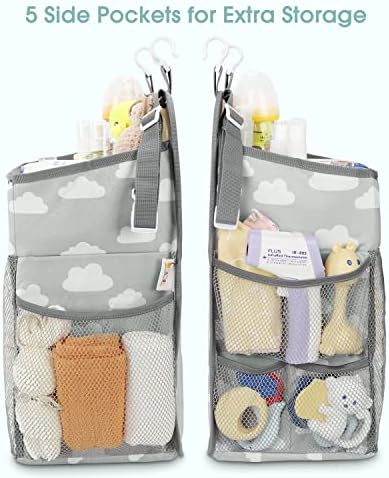 Maliton Hanging Diaper Caddy Organizer Hold 50+ Diapers(Gray Cloud) - Image 5
