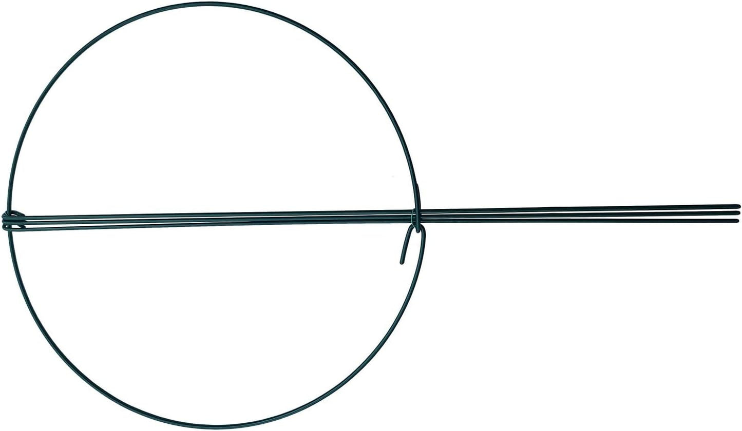 14" Wide x 24" High Peony Cage Rings Garden Plant Support Brace, Pack of 5 Round Metal Plant Stakes Rings, Strong Large Garden Supports for Flowers, Peonies, Rose, Lily