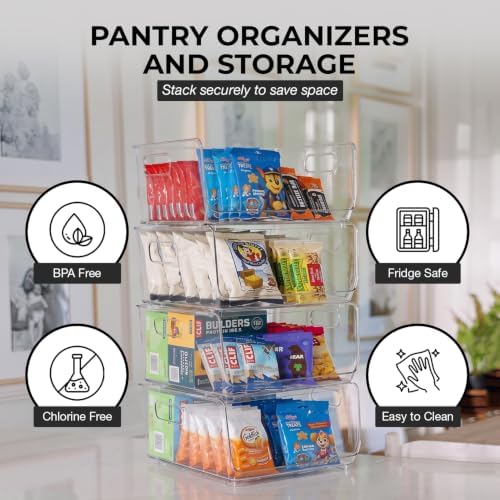 ClearSpace Stackable Storage Bins, Front Pantry Organizer, Large, 8 Pack - Image 4