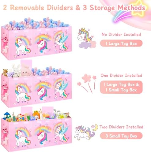Extra Large Toy Box with Lids, Collapsible Storage Chest, 40"x16"x16" Pink - Image 6