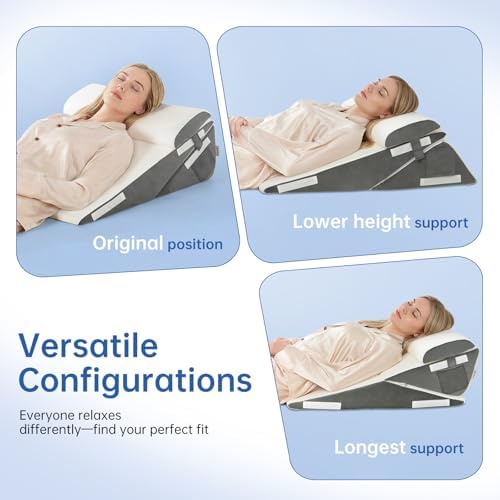 Vekkia 2PCS Wedge Pillow Set for Sleeping After Surgery,Fit for Acid Reflux - Image 4