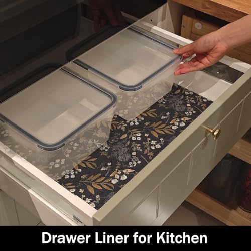 Black Leaf Shelf Drawer Cabinet Liners Waterproof,12IN x 20FT - Image 4