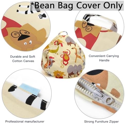 YuppieLife Stuffed Animal Storage Bean Bag Cover, 27" Velvet Toy Organizer - Image 3