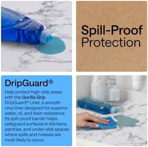 GORILLA GRIP Shelf Liner, Kitchen Drawer Protector, 12x240 Marble - Image 3
