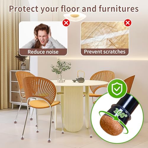 Ezprotekt 24Pcs Extra Small Chair Leg Floor Protectors for Dining Table - Image 4