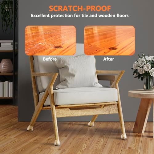 BAIPOK 16Pcs Round Chair Leg Floor Protectors for Hardwood Floors - Image 4