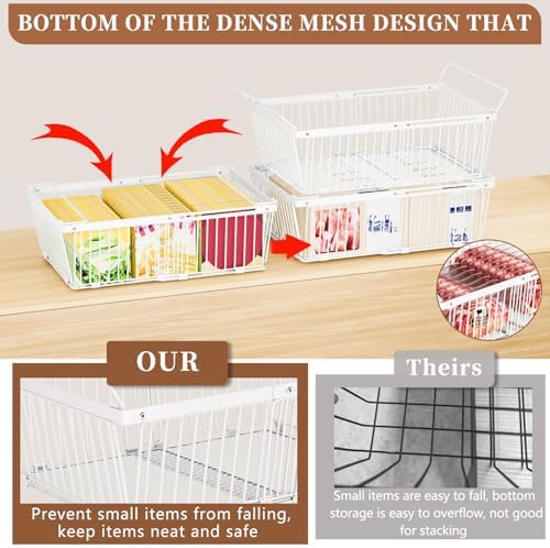 Large Freezer Organizer Bins for 10 to 20 Cu.Ft,3 Pack , Leak-Proof Bottom - Image 2
