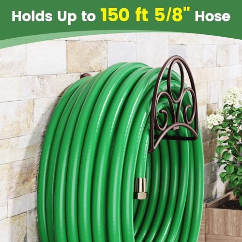 Metal Garden Hose Holder - Wall Mounted Water Hose Holder - Hose Hanger Heavy Duty for Water Hose Extension Cords Vacuum Hose bronze - Image 4