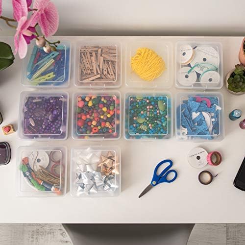 IRIS USA Clear Cases |Made in USA| Plastic Box Organizers (10-Pack)- Small - Image 6